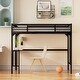 preview thumbnail 2 of 8, Twin Size Metal Loft Bed with Desk,Ladder,Guardrails,Bookdesk For Home,Kids Bed Design