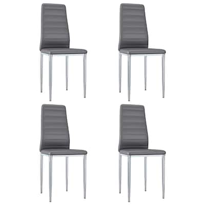 Dining Chairs 4 pcs Gray Faux Leather