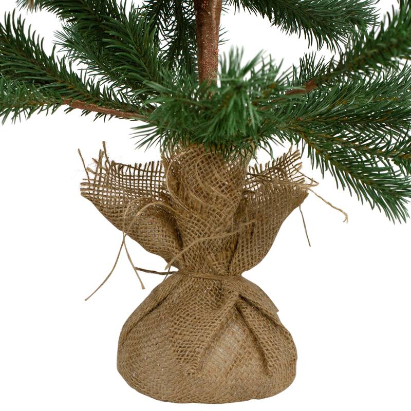 Ponderosa Pine Medium Artificial Christmas Tree Jute Base Unlit 3' - 3 Foot
