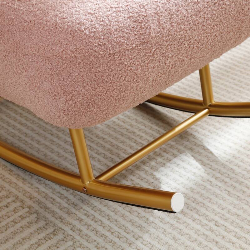 Rocking Chair with Gold Metal Frame