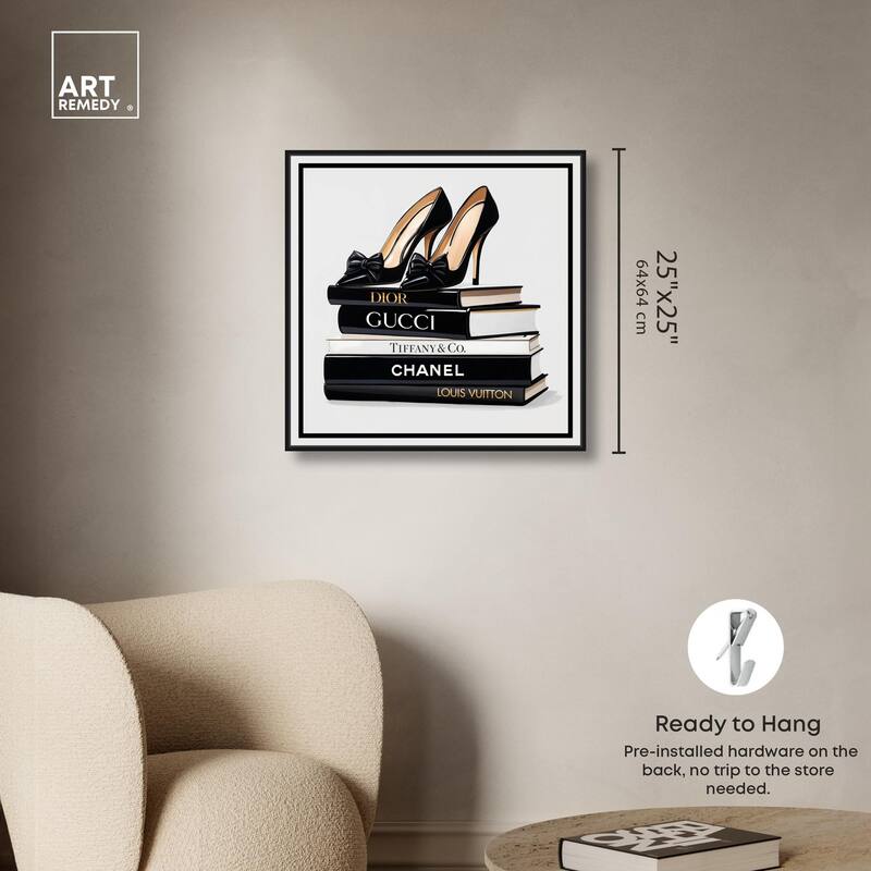 Ink Books and Heels Canvas by Art Remedy
