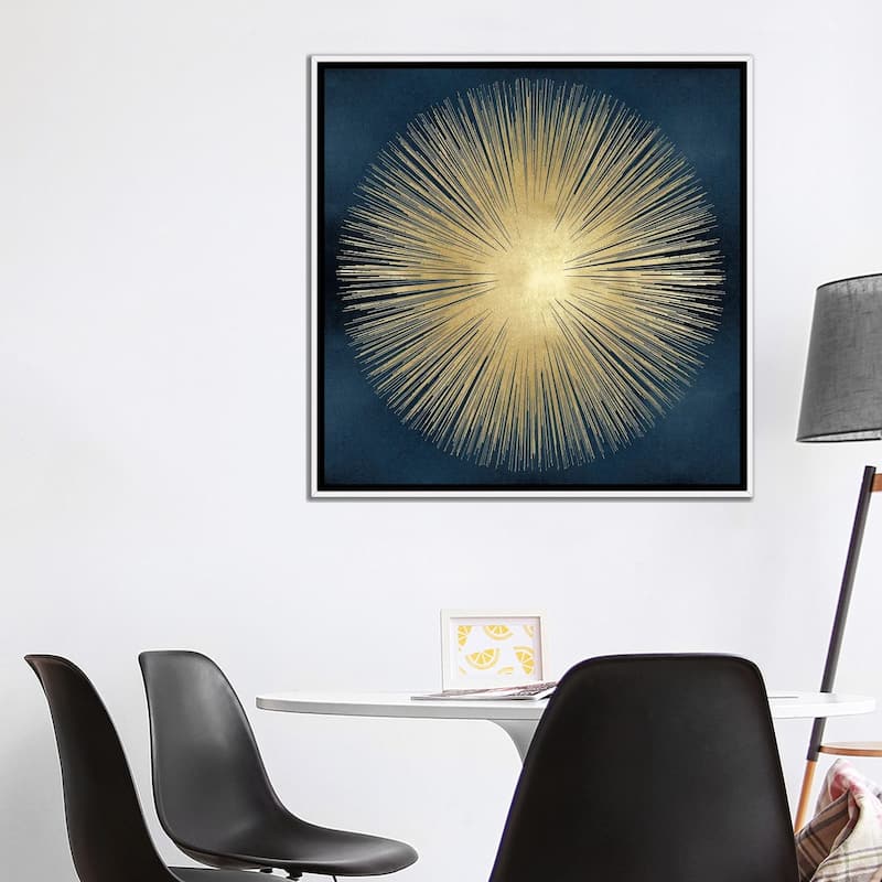 iCanvas "Sunburst Gold On Blue I" by Abby Young Framed Canvas Print