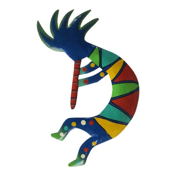 Shop Colorful Kokopelli Haitian Metal Wall Art 13 Inches Overstock 16271286