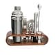 preview thumbnail 6 of 14, Bar Social 10 piece Bartender Cocktail Shaker Set with Stand Dark Silver / Brown