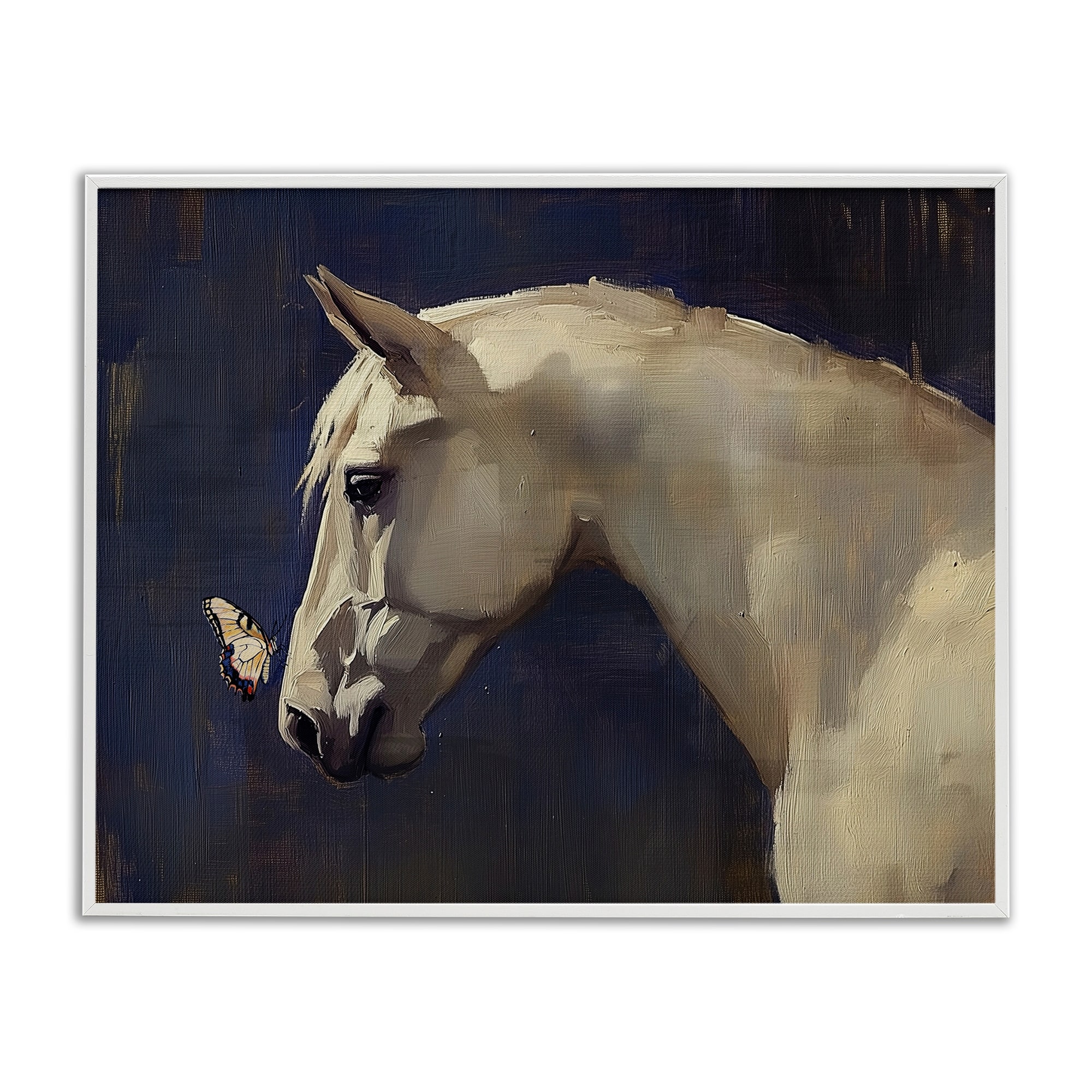 Stupell Peaceful Meeting Horse & Butterfly Framed Giclee Art Design By Svetlana Aleynikova