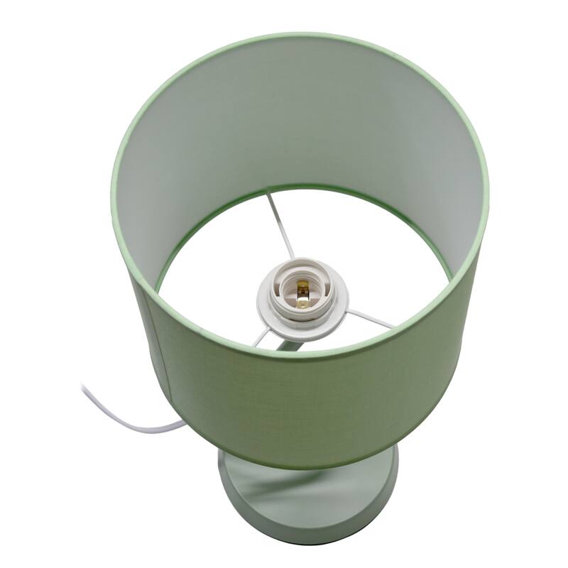 Abstract Angular Table Lamp with Drum Shade - 17" - Green