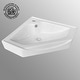 preview thumbnail 9 of 13, Alexander II White Porcelain Corner Wall Mount Bathroom Sink