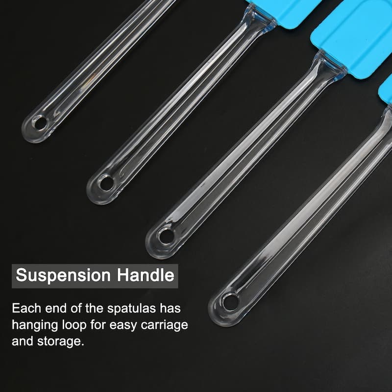 4pcs Flexible Silicone Spatula Heat Resistant Non Stick for Cooking - 9.6" x 1.9"(L*W)
