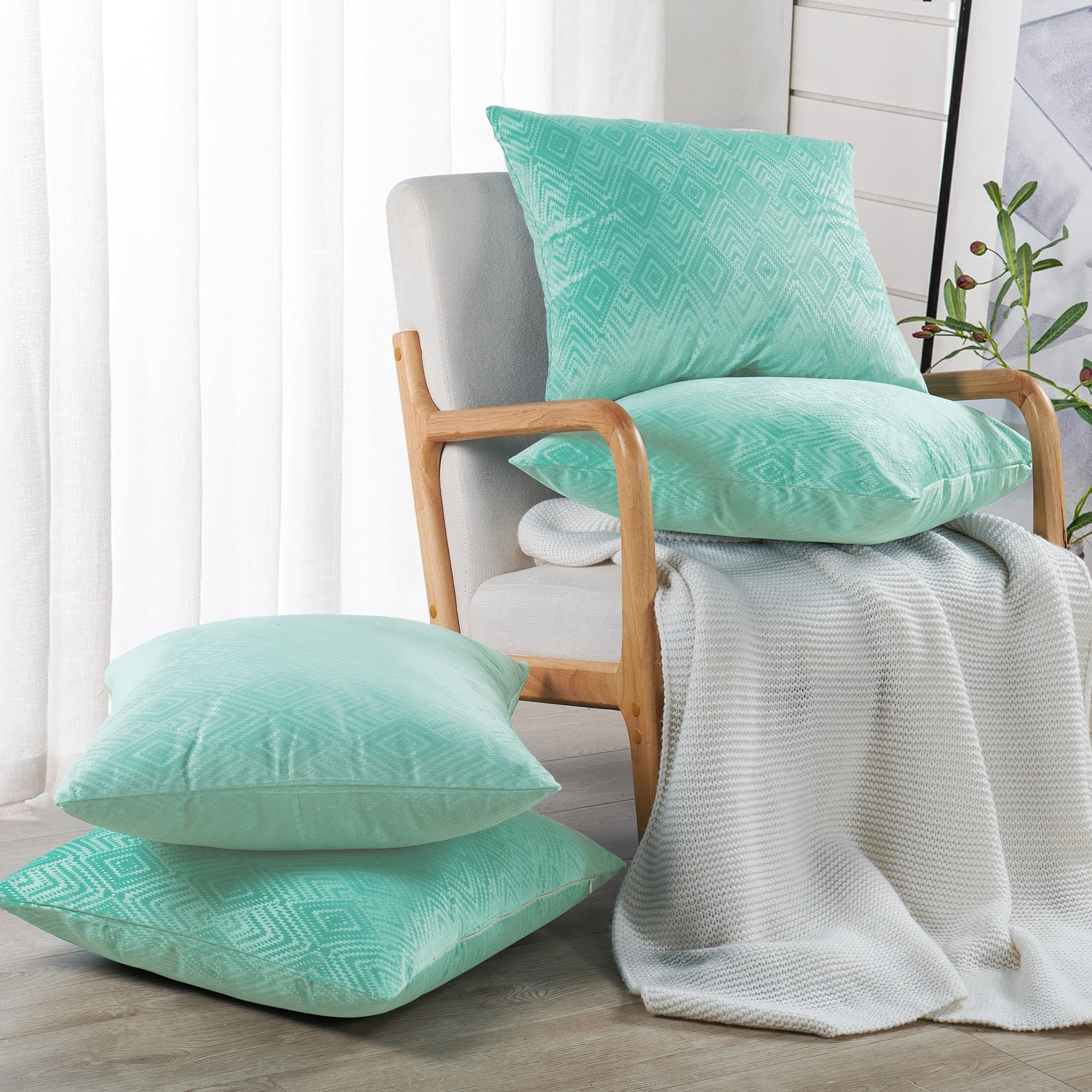 Tonopah Ikat Velvet Throw Pillow Cover Set, NO INSERT