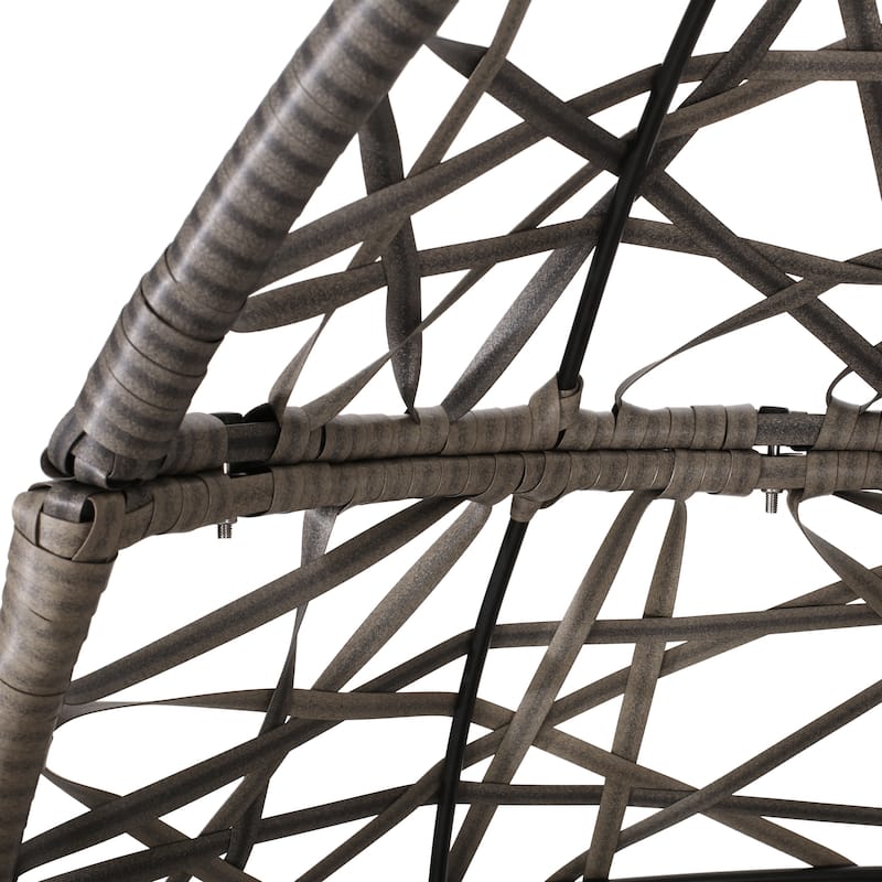 Cayuse Outdoor Wicker Hanging Tear Drop Chair by Christopher Knight Home