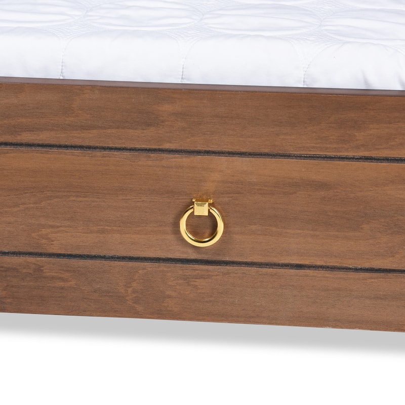 Alya Classic Traditional Farmhouse Full Daybed with Roll-Out Trundle Bed