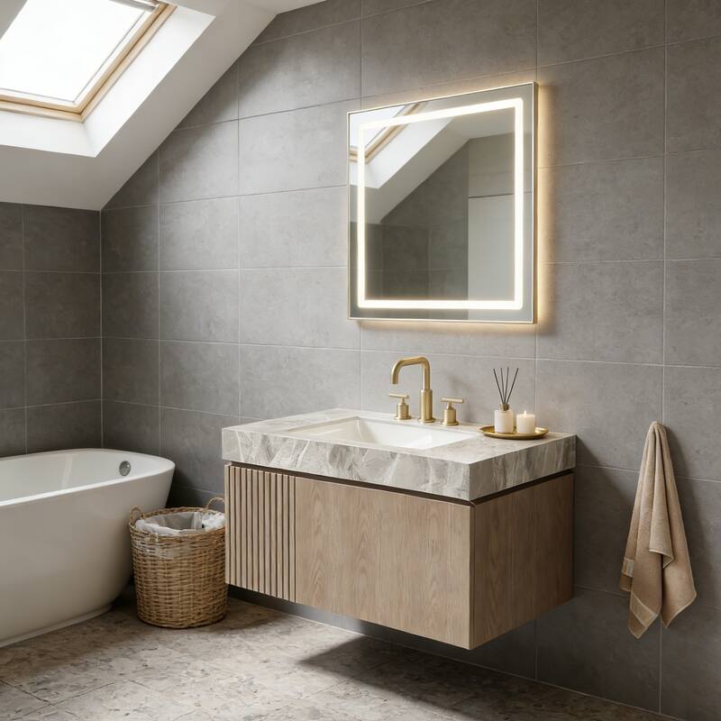 Floating Bathroom Vanity with 3 Pre-drilled Faucet Holes