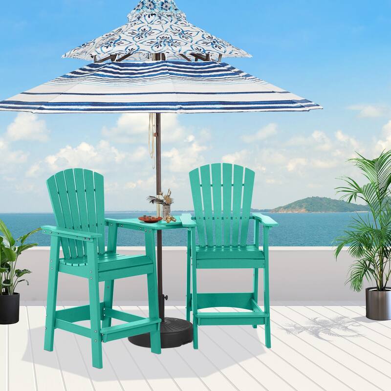 Aoodor Tall Adirondack Chairs Set of 2,HDPE Patio Bar Stool
