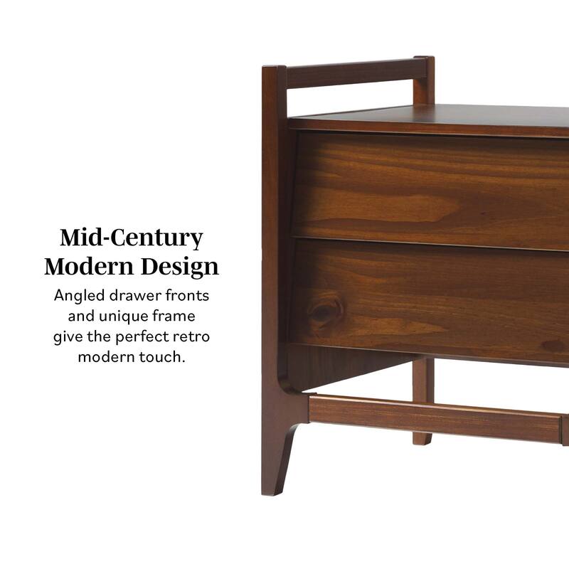 Middlebrook Designs Mid-Century Modern Solid Wood Nightstand