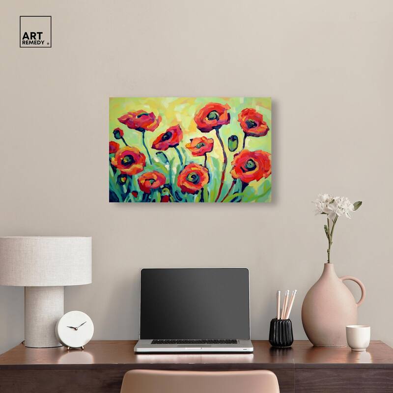Red Poppy Field I Canvas by Art Remedy, Gallery Wrapped