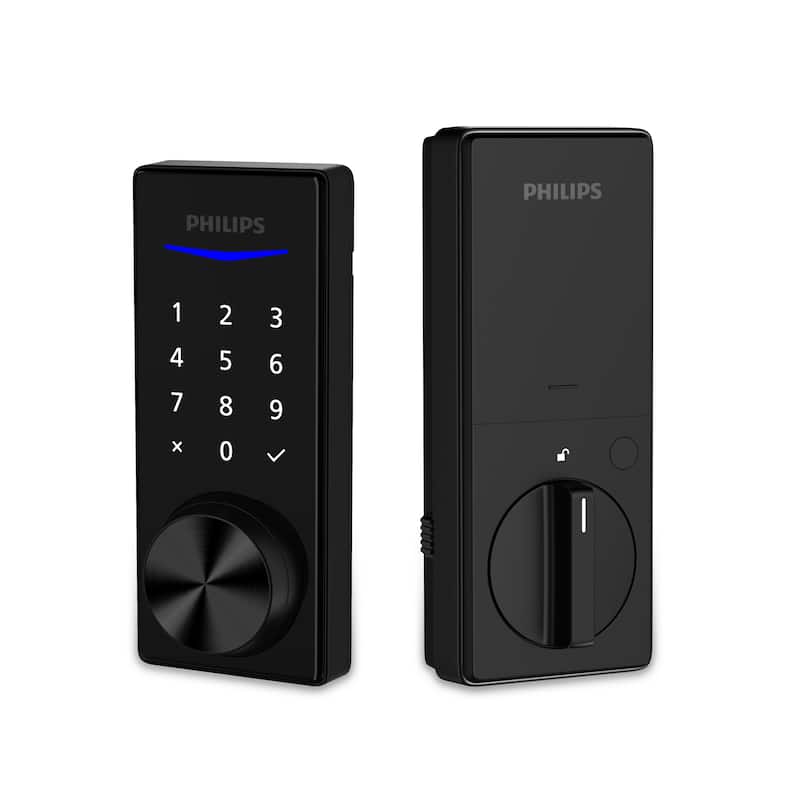 Philips Home Access 1000 Series Single Cylinder Electronic Deadbolt with Lever Set - Matte Black