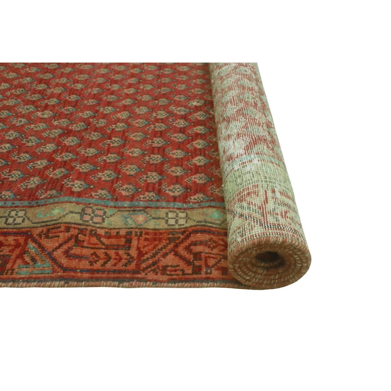 Noori Rug Vintage Distressed Danrelle Red/Orange Runner - 2'11" x 9'0"