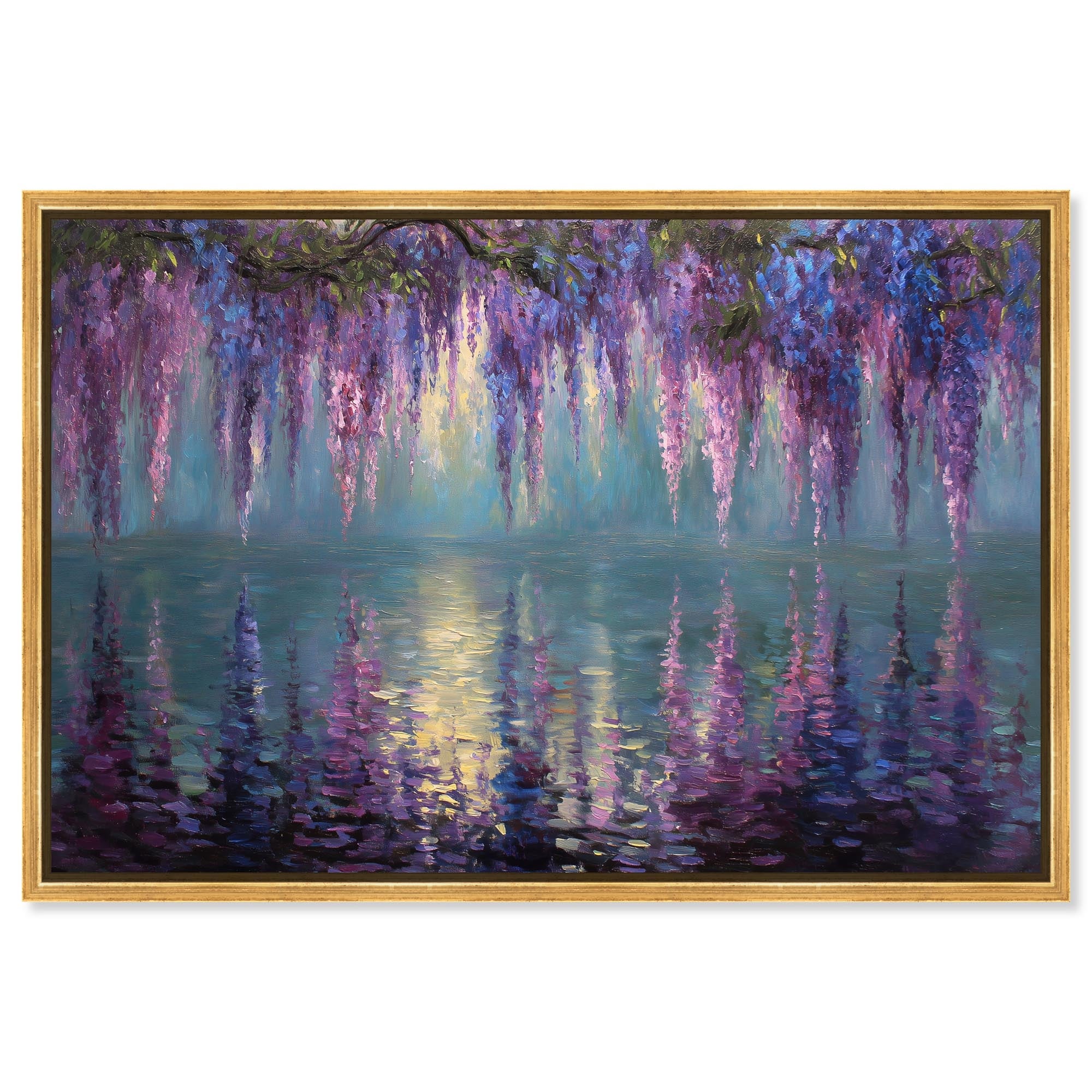 Purple Cascade over Water I Vintage Canvas Print by Art Remedy