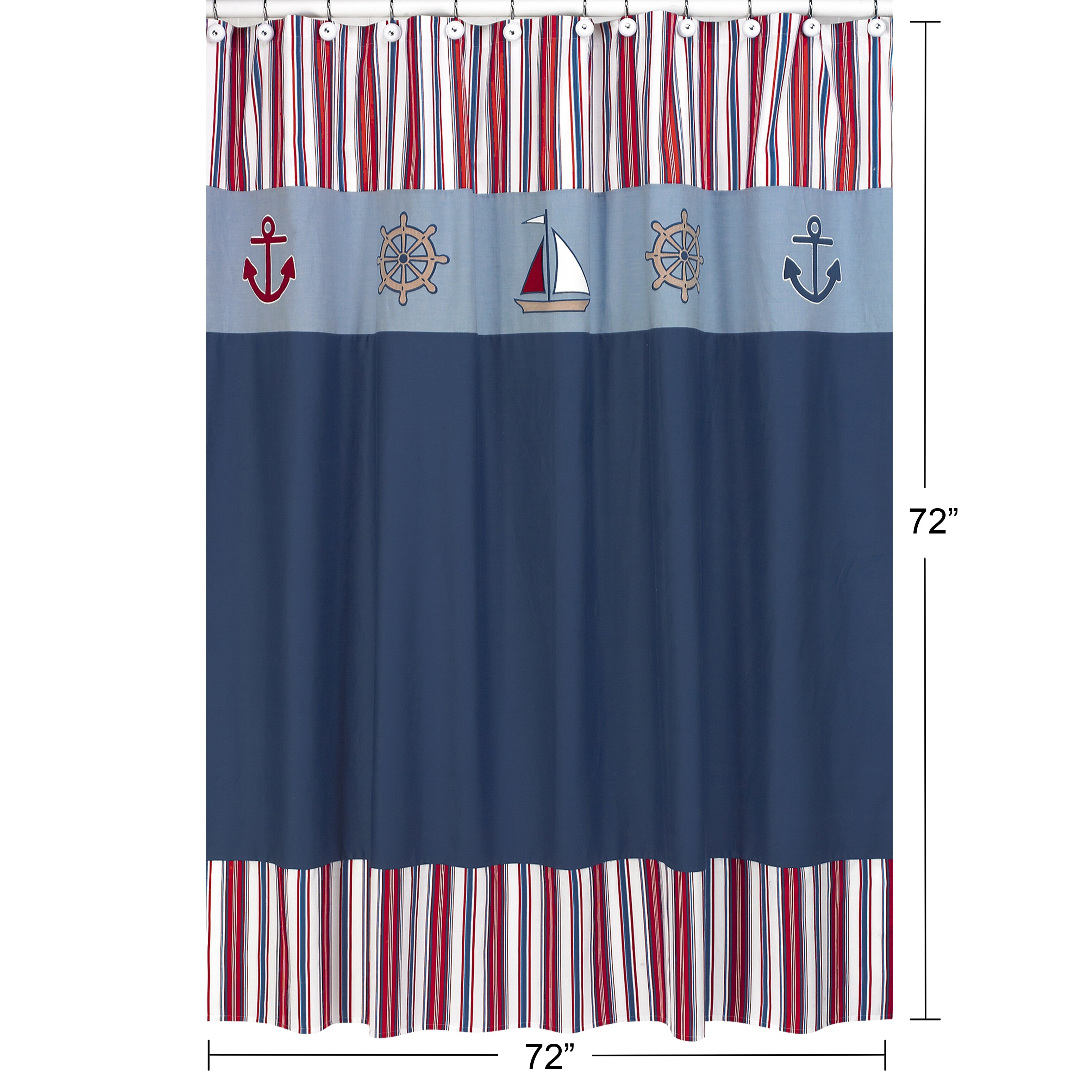 Sweet Jojo Designs Nautical Nights Sailboat Kids Shower Curtain Overstock 7601674 Sweet Jojo Designs Nautical Nights Sailboat Kids Shower Curtain Overstock 7601674