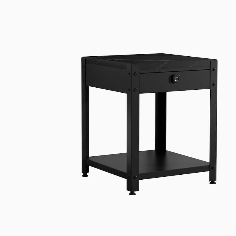 double-layer coffee table with hidden compartment and fingerprint lock - Living room dining table