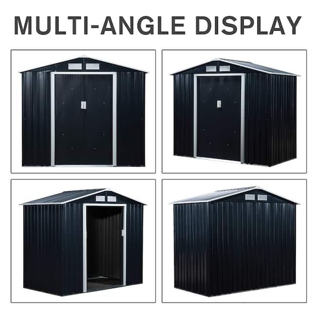 Outsunny Metal Outdoor Shed Organizer & Garden Storage