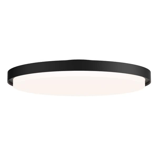 slide 1 of 1, Maxim 57316 Float 16" Wide LED Flush Mount Drum Ceiling Fixture Black