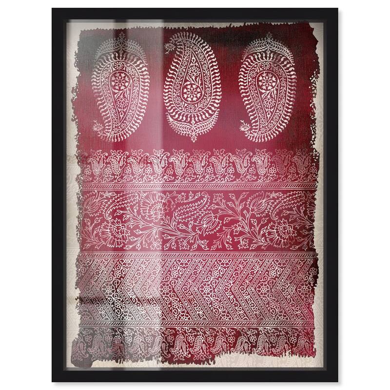 Burgundy Stamps Shadowbox by Art Remedy - Black - 36" x 45"