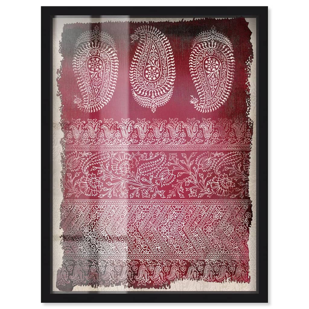 Burgundy Stamps Shadowbox by Art Remedy