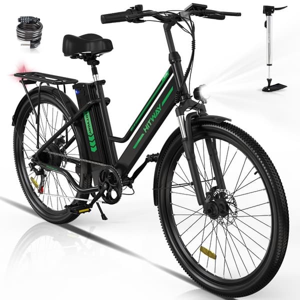 HITWAY 500W, 36V, 15Ah Electric Bike with 26*2.35 Inch Tire, Shimano  7-Speed Transmission and IP54 Waterproof Commuter EBike - Bed Bath & Beyond  - 39150896