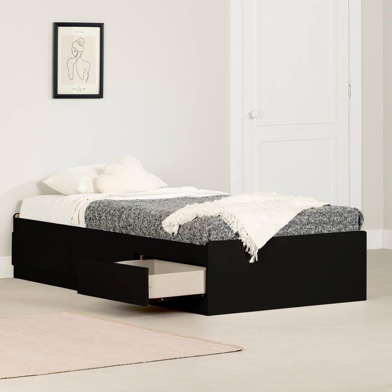 South Shore Gramercy Bed - Pure Black