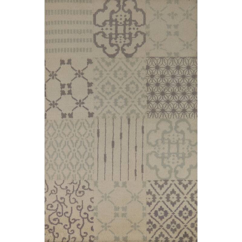 Geometric Moroccan Oriental Rug Handmade Wool Carpet - 4'10" x 7'10"