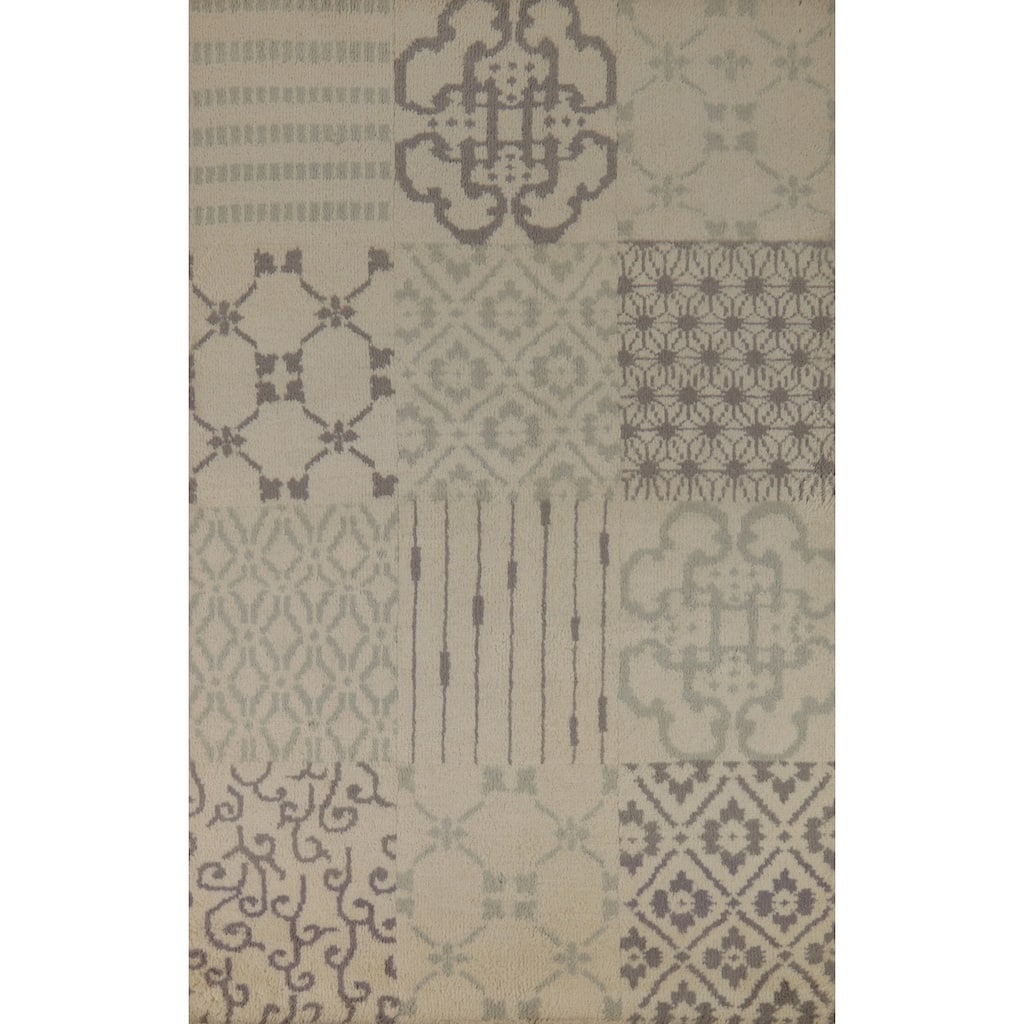 Geometric Moroccan Oriental Rug Handmade Wool Carpet - 4'10" x 7'10"