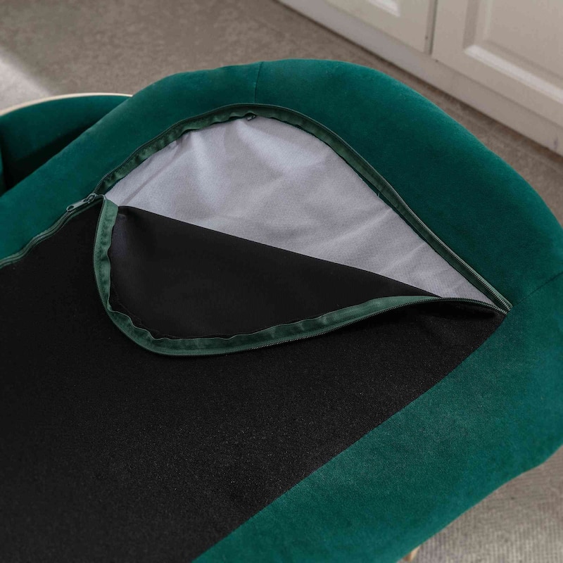 Dog Bed Pet Sofa With Solid Wood legs and Bent Wood Back, Velvet Cushion, Large Size