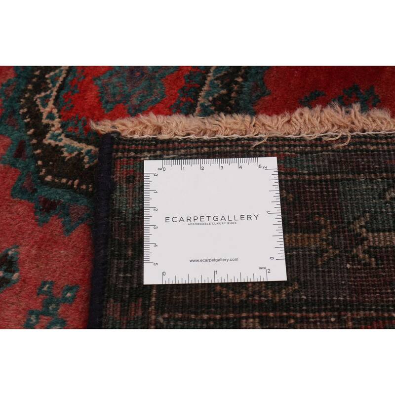 ECARPETGALLERY Hand-knotted Baluch Red Wool Rug - 4'2 x 9'0