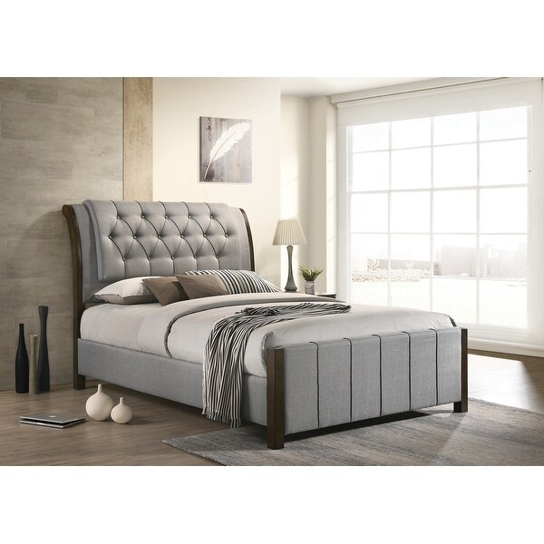 Clayton Upholstered Tufted Sleigh Bed Overstock 32952226