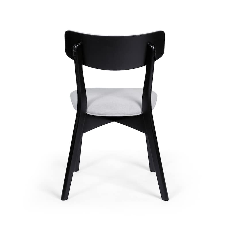 Chazz Mid-Century Modern Upholstered Rubberwood Dining Chairs (Set of 2) by Christopher Knight Home