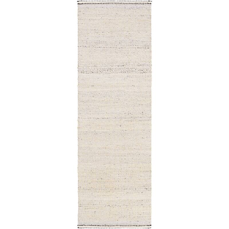Livabliss Kenelm Boho Embroidered Jute & Wool Area Rug - 2' 6" x 8' - Light Grey