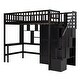 preview thumbnail 16 of 33, Twin Size Loft Bed With Bookshelf and Wardrobe for Storage