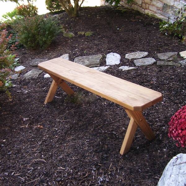 slide 2 of 9, Pressure Treated Pine 5' Crossleg Bench