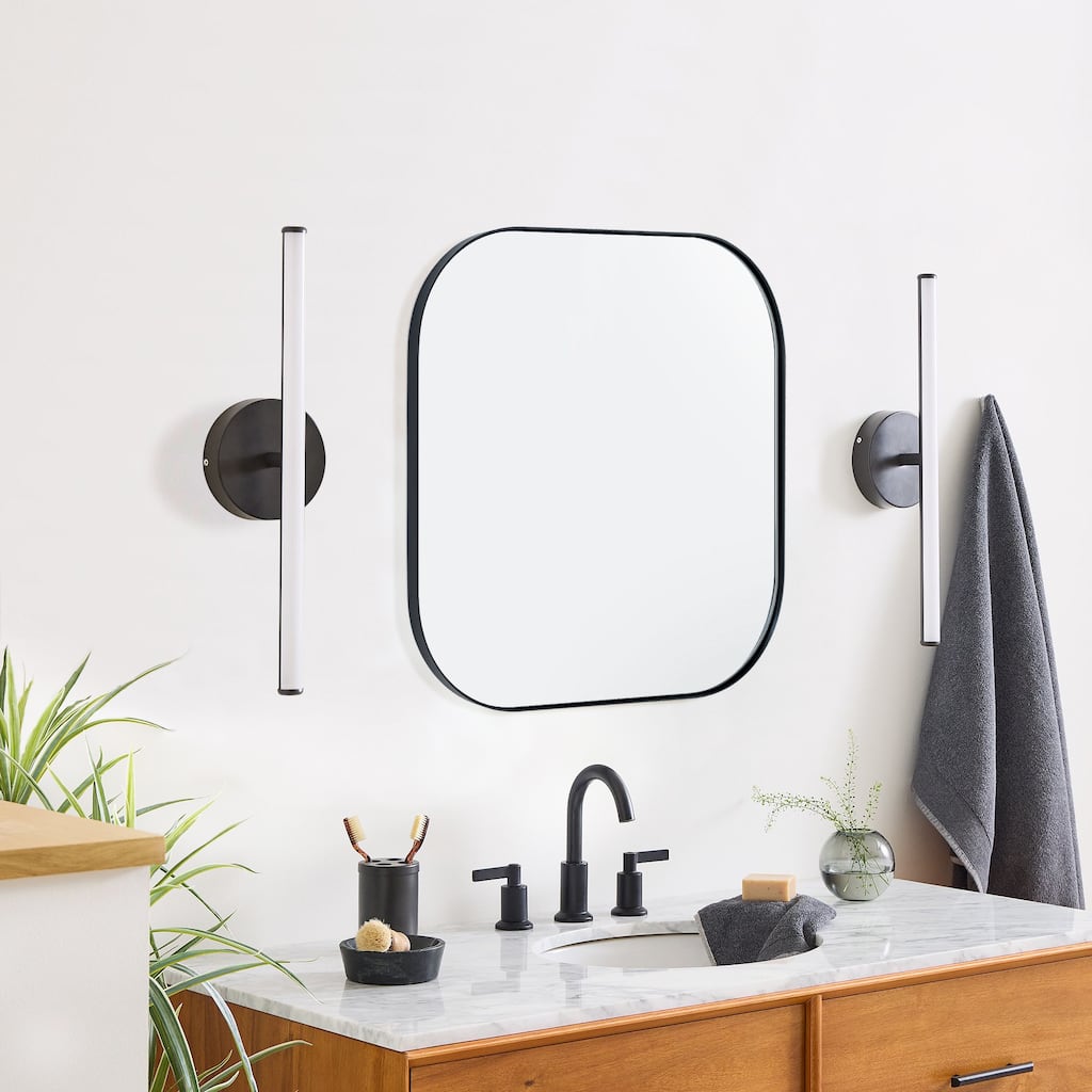 TEHOME Rounded Square Bathroom Vanity Wall Mirror - 24" x 24"