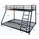 preview thumbnail 6 of 6, Black Metal Twin over Full Bunk Bed with Diamond-Shaped Rungs