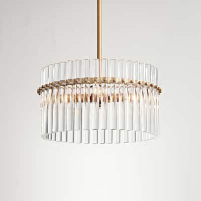 Casandra 4-Light Brushed Brass Crystal Chandelier - 16.1 inches in diameter x 18.4 inches H