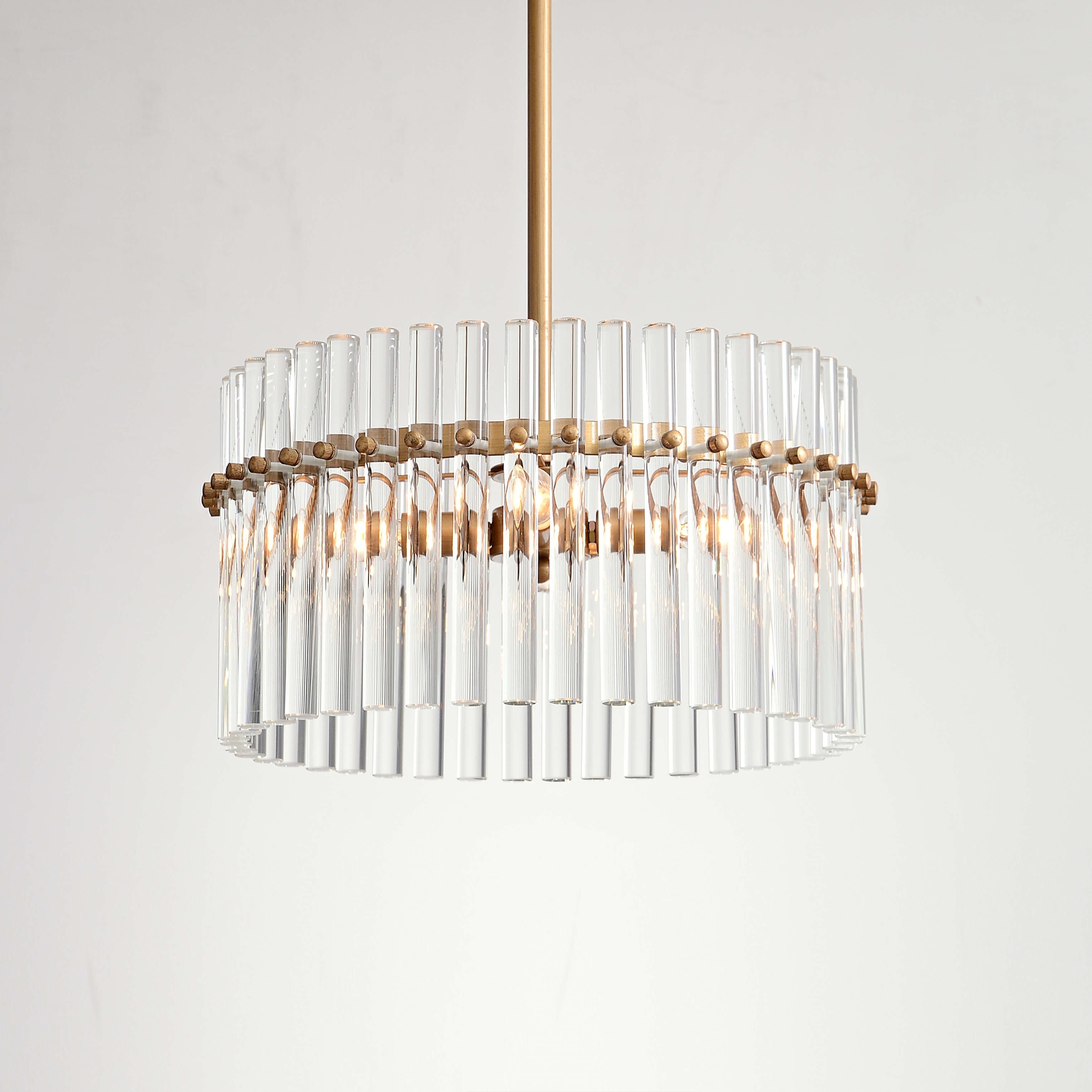 Casandra 4-Light Brushed Brass Crystal Chandelier - 16.1 inches in diameter x 18.4 inches H