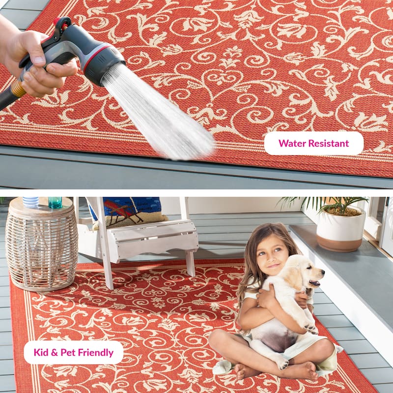 SAFAVIEH Courtyard Miljeta Indoor/ Outdoor Waterproof Patio Backyard Rug