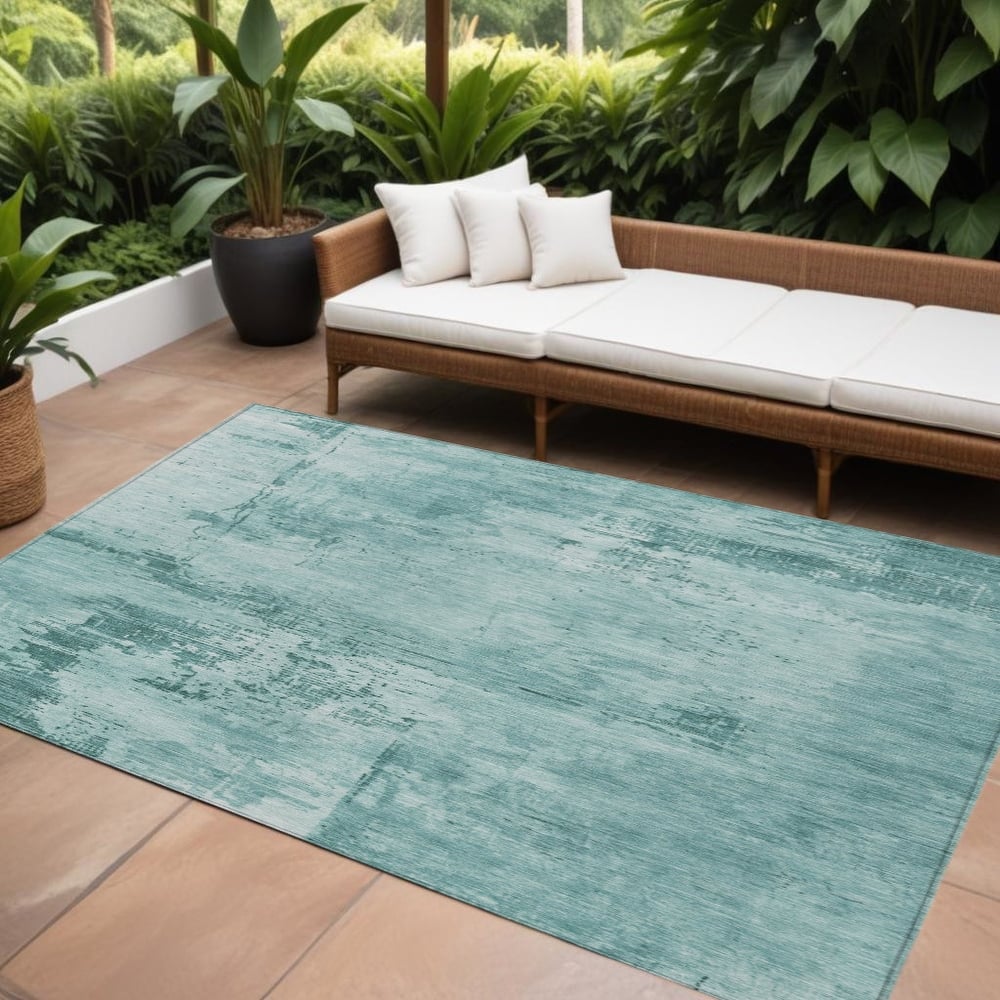 HomeRoots Abstract Transitional Rectangle Outdoor Rug