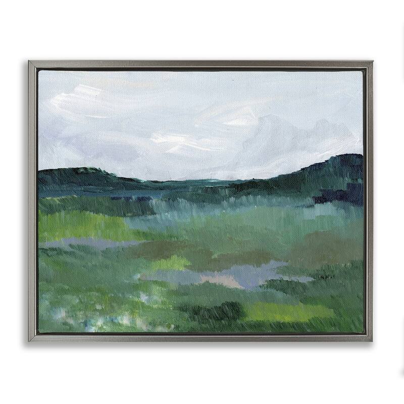 Stupell Brushed Tranquil Landscape Framed Floater Canvas Wall Art Design By Nikita Jariwala - 21 x 17 - Grey