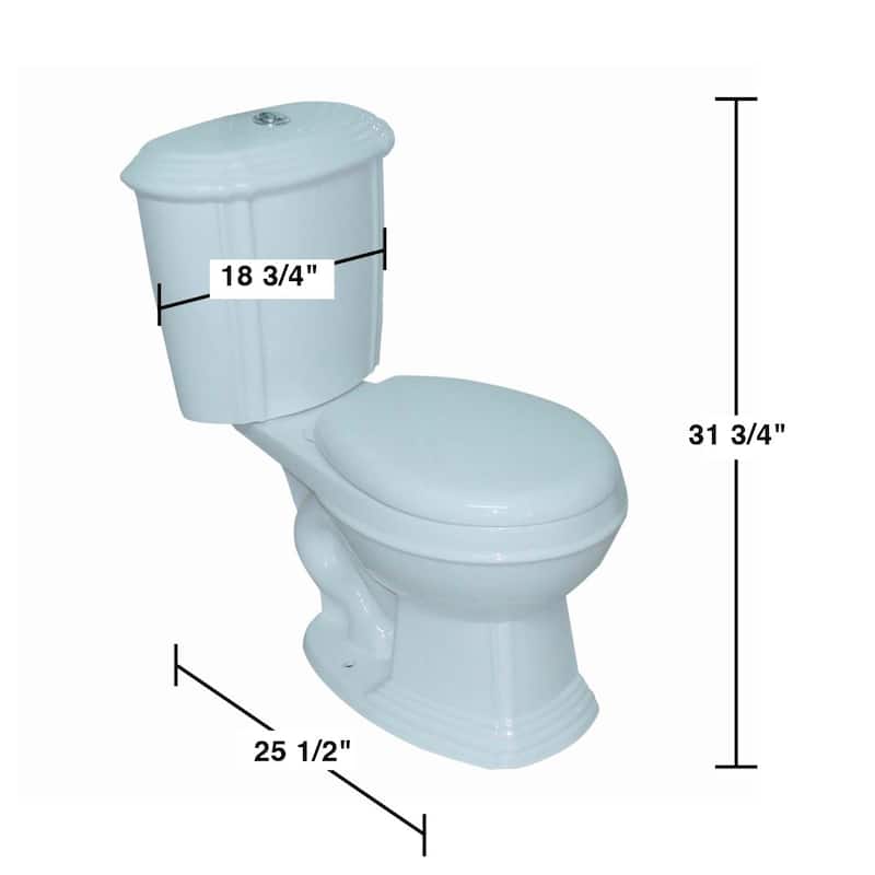 Sheffield White 2-Piece Round Toilet with Dual Flush - Renovators Supply