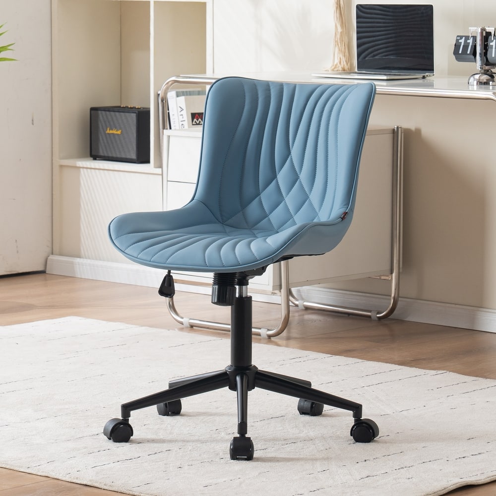 Armless Office Chair Swivel Home Office Desk Chairs with Wheels