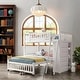 preview thumbnail 14 of 34, Versatility Galore Wooden Twin Over Full Bunk Bed with Six Drawers and Flexible Shelves,Bottom Bed with Wheels White