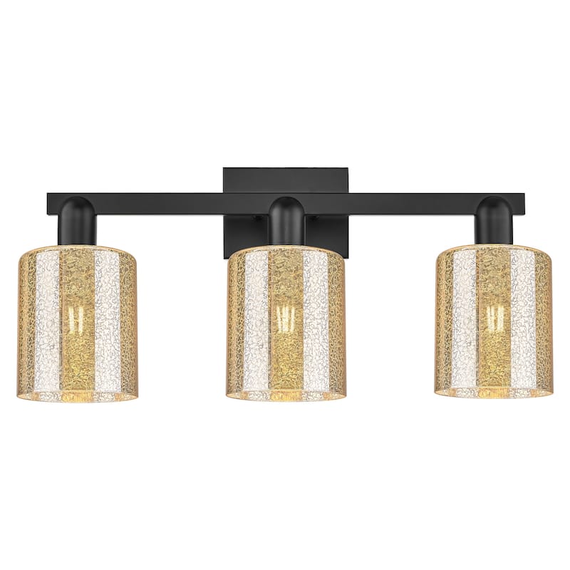 Innovations Lighting 716-3W-11-24 Cobbleskill Vanity Cobbleskill 3 - Matte Black / Mercury